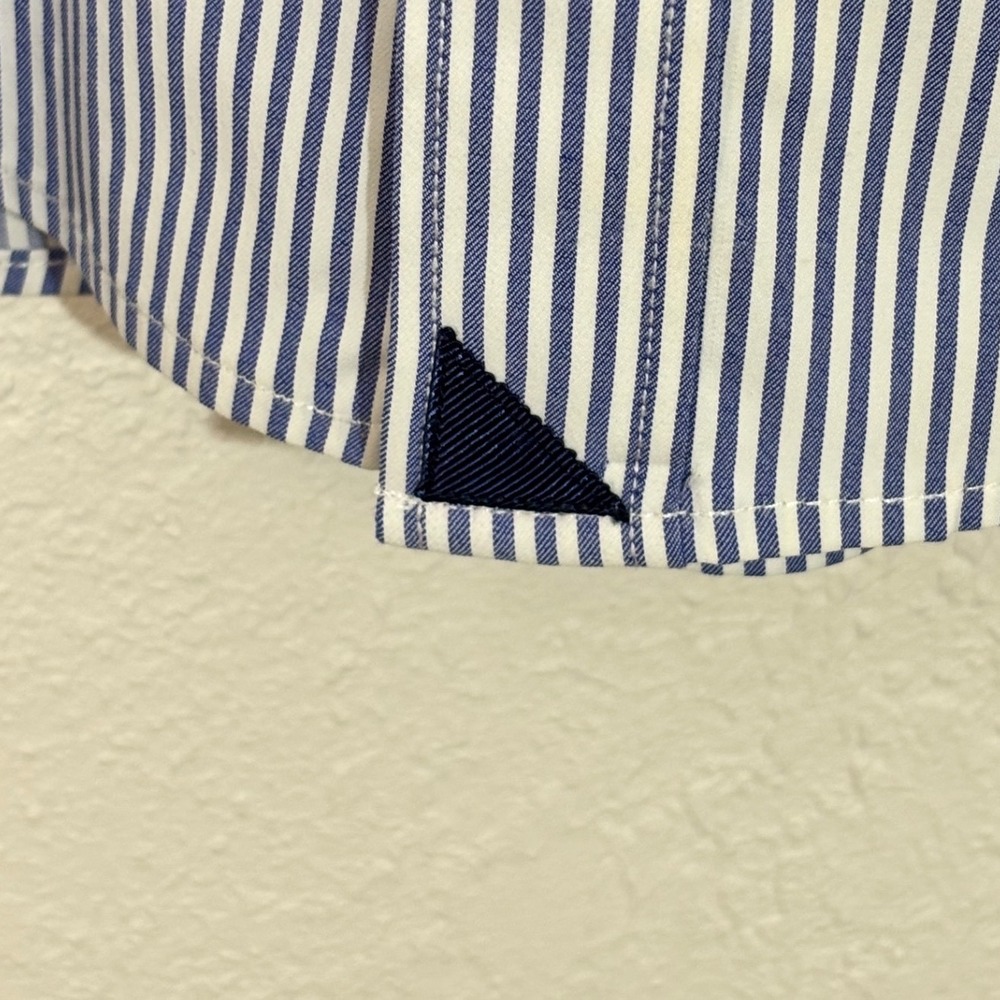 UNTUCKit Button Down Mens XXL Blue White Stripe Slim Fit Performance Stretch - Picture 4 of 10